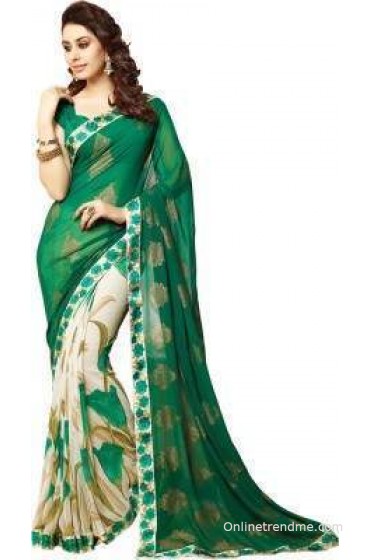 Granth Floral Print Fashion Georgette Sari